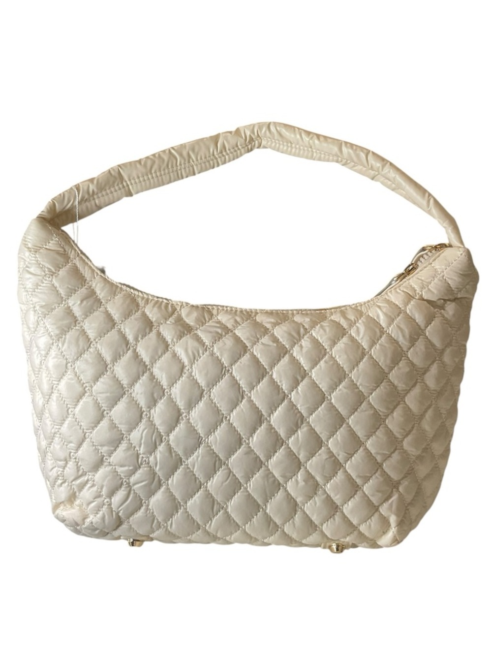 Quilted Cream Shoulder Bag by Heart Love - Everyday Hobo - Picture 2 of 9